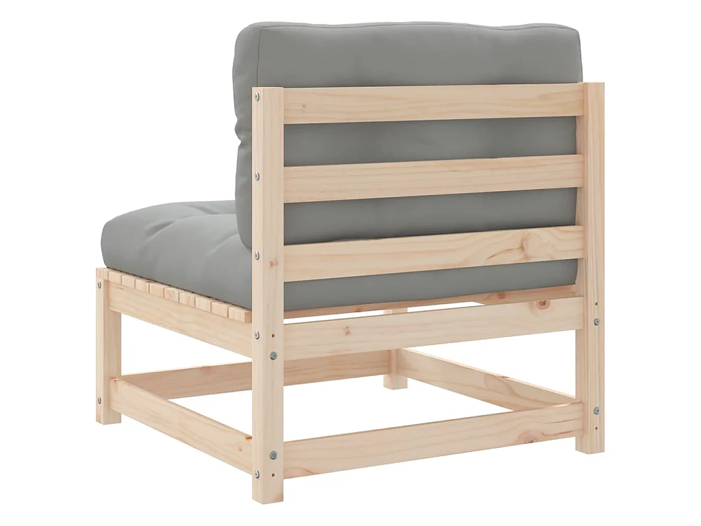 Gartensofa ohne Armlehnen mit Kissen Massivholz Kiefer