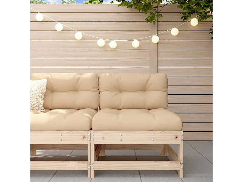 Mittelsofa mit Kissen Massivholz Kiefer