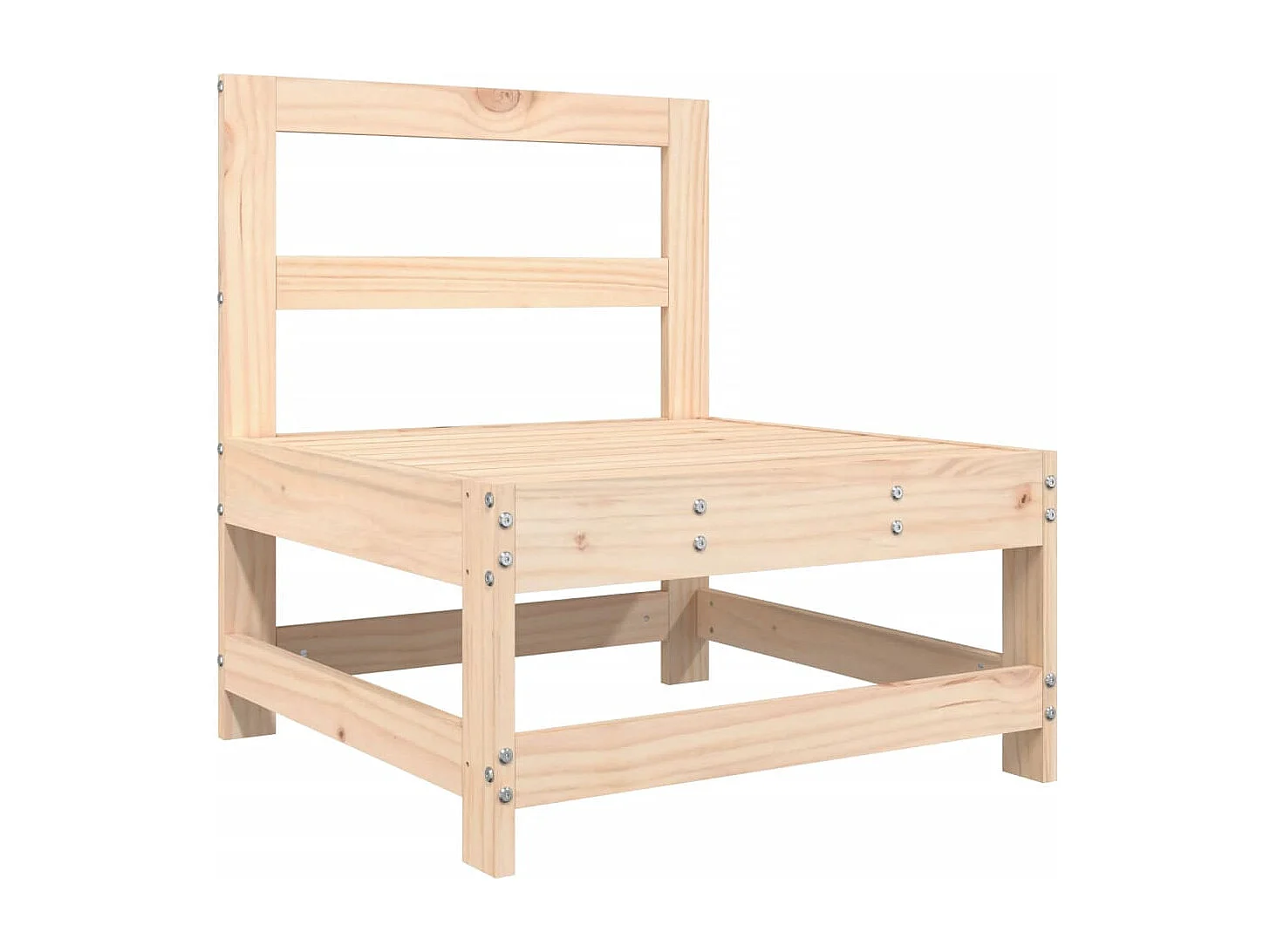 Sofá de centro com almofadões madeira de pinho maciça