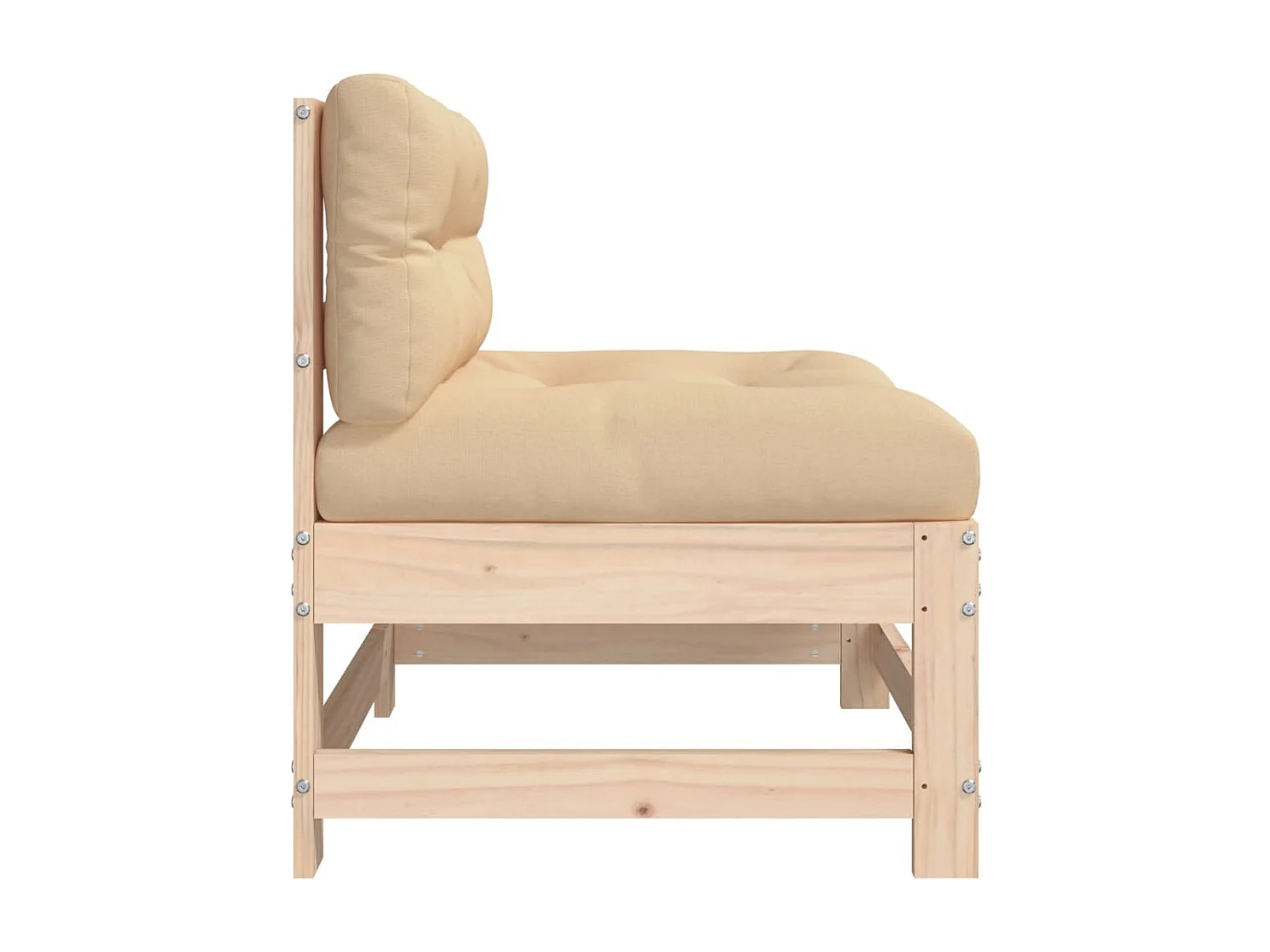 Divano Centrale con Cuscini in Legno di Pino