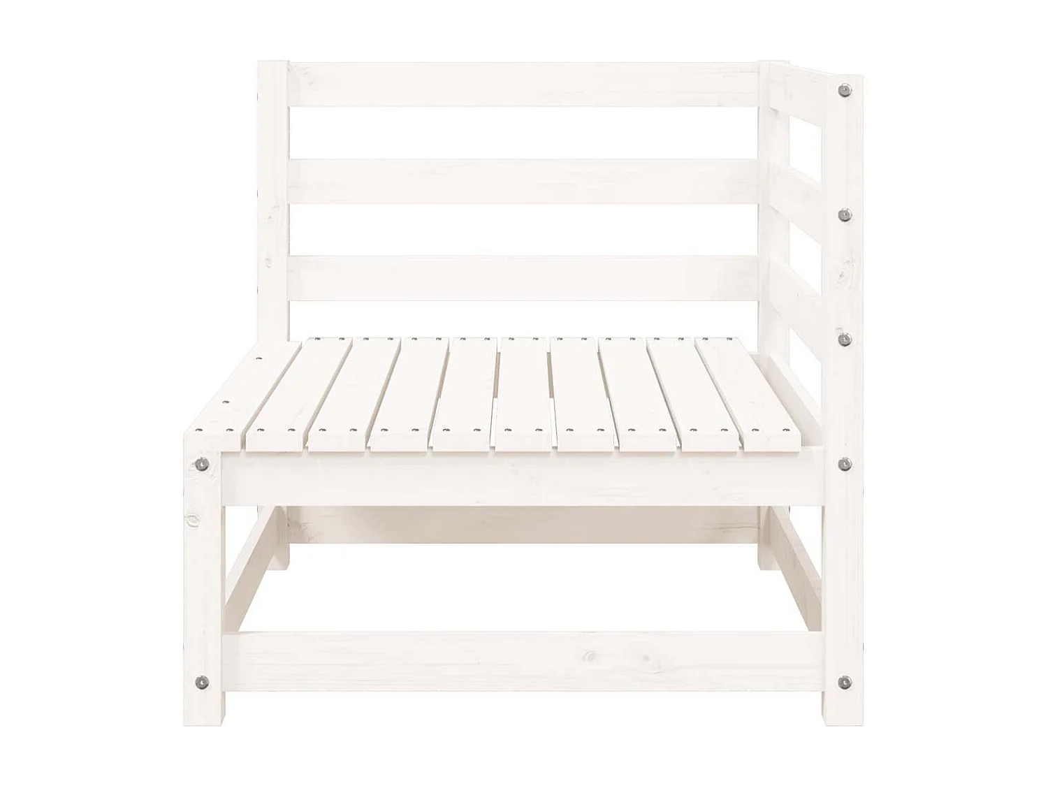 Canapé de jardin 3 places blanc bois de pin massif