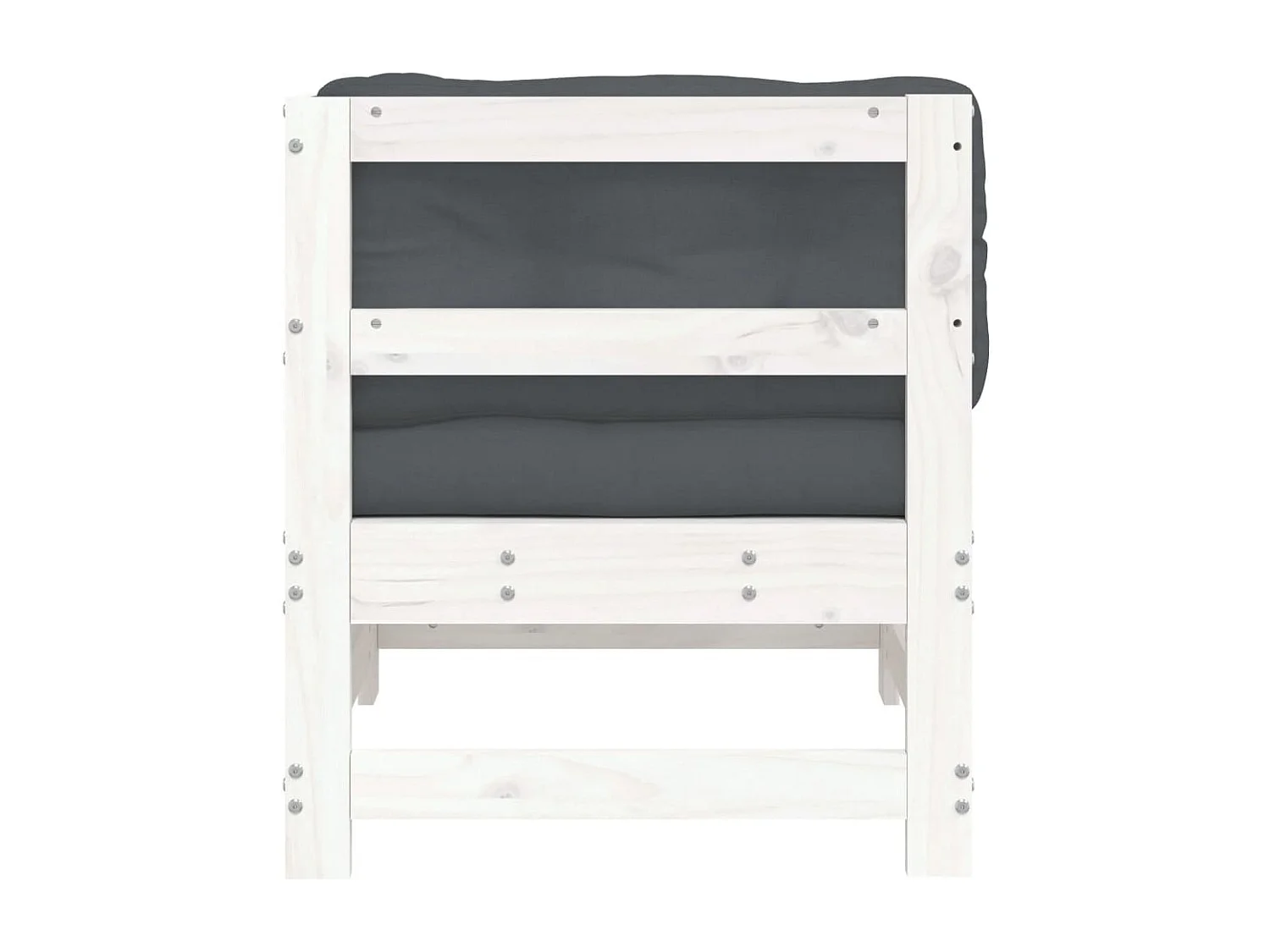 Canapé d'angle avec coussins blanc bois de pin solide