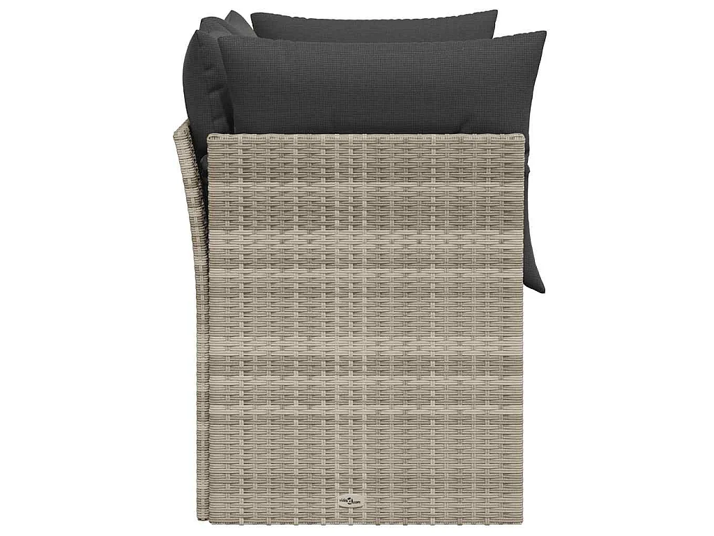 Divano da Giardino con Cuscini 2 Posti Grigio Chiaro Polyrattan