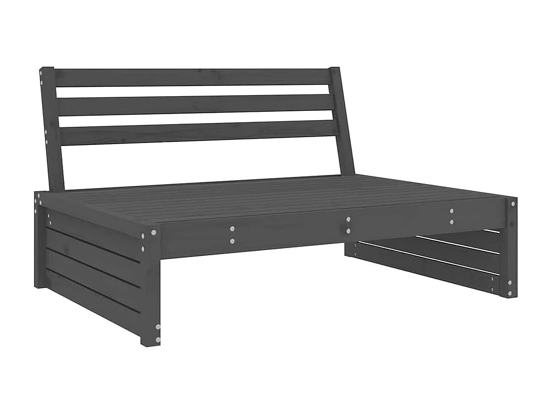 Tuinmiddenbank 120x80 cm massief grenenhout grijs