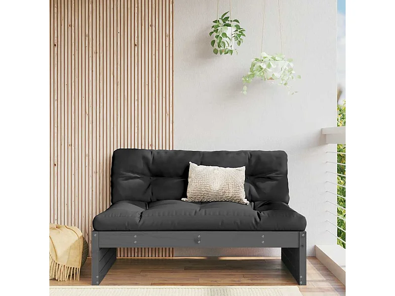 Garten-Mittelsofa Grau 120x80 cm Massivholz Kiefer