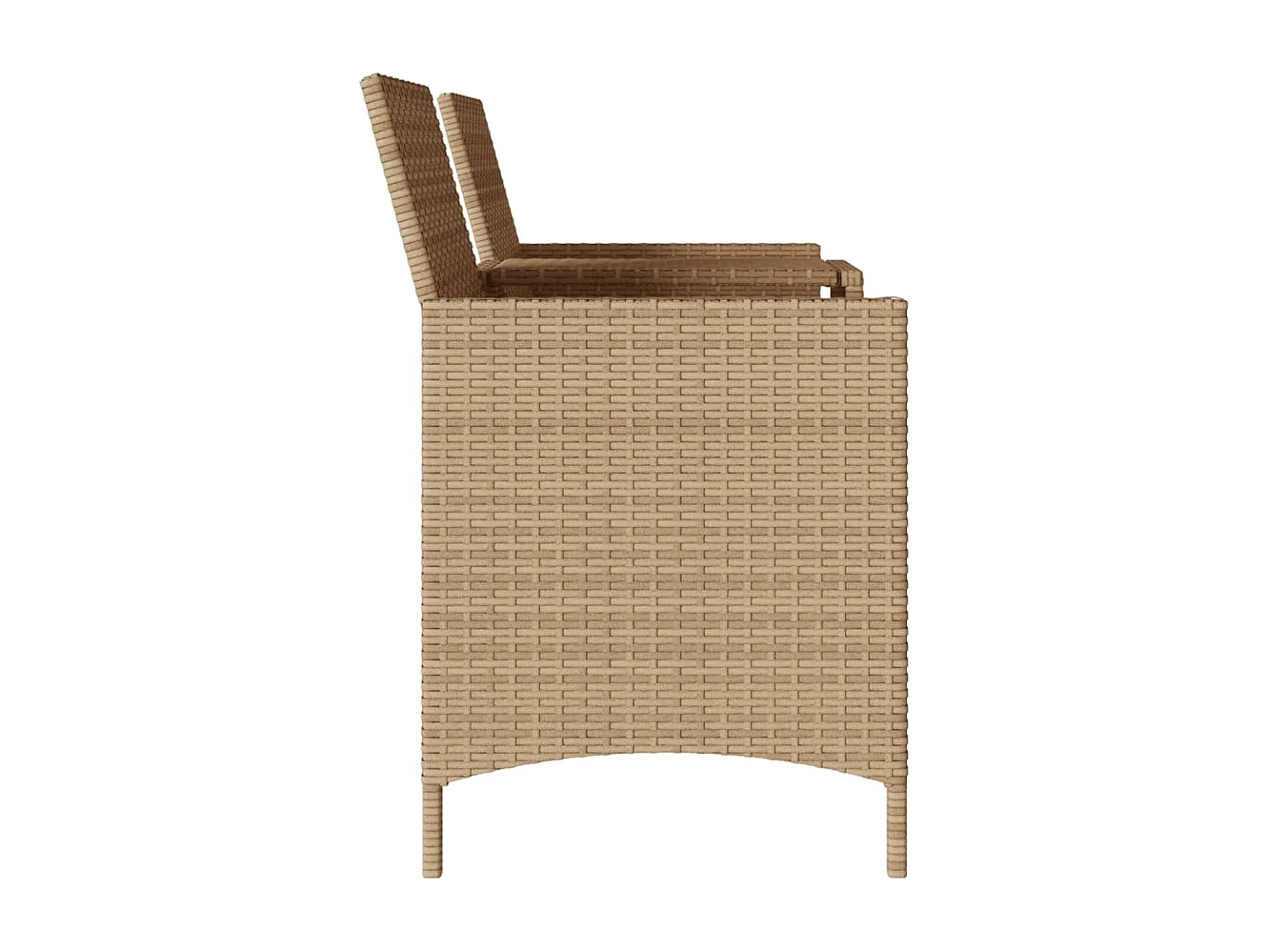 Divano Giardino 2 Posti con Tavolo e Cuscini Beige Polyrattan