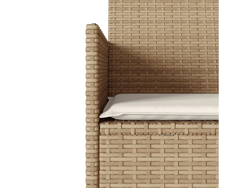 Divano Giardino 2 Posti con Tavolo e Cuscini Beige Polyrattan