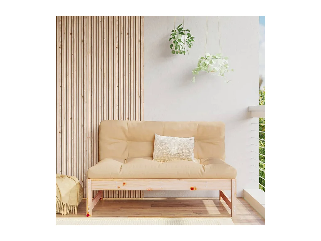 Canapé central de jardin 120x80 cm bois de pin massif