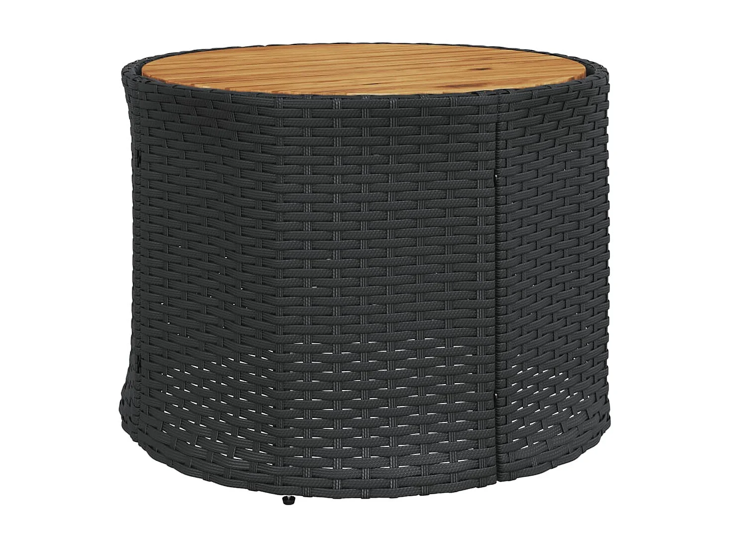 Tuinbank met tafel en kussens rond poly rattan zwart