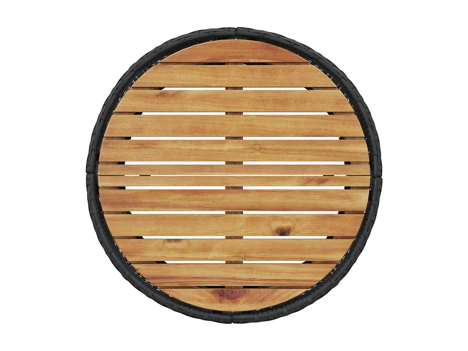 Tuinbank met tafel en kussens rond poly rattan zwart