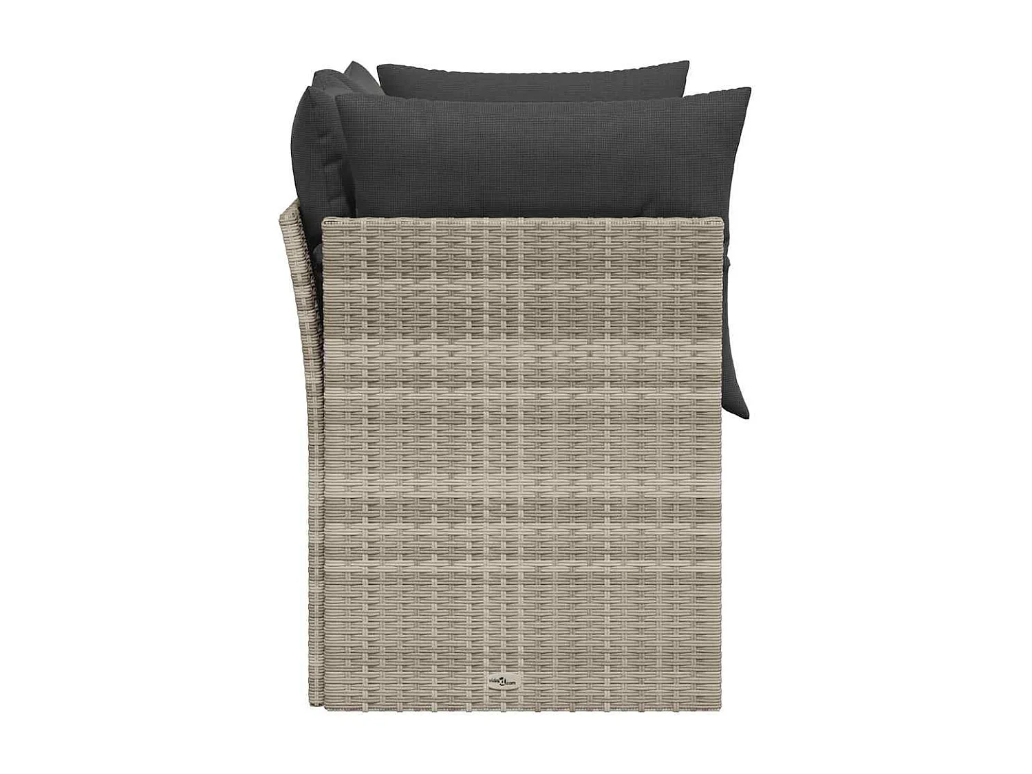 Tuinbank 2-zits met kussens poly rattan lichtgrijs