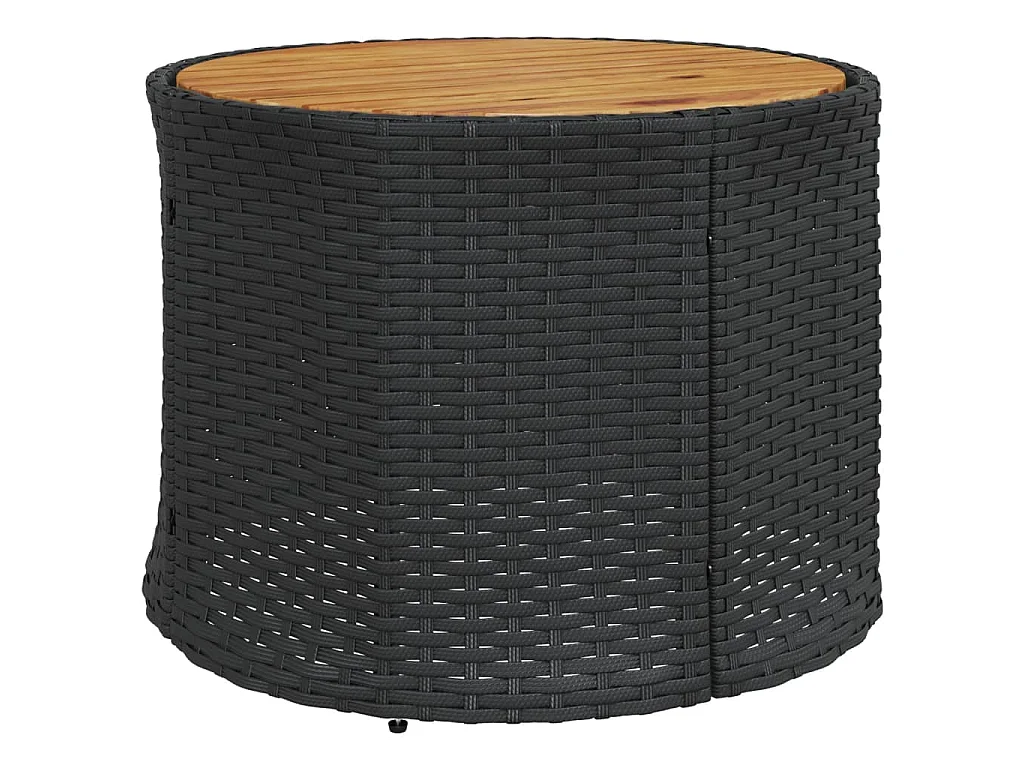 Divano Giardino Tavolo e Cuscini Semicircolare Nero Polyrattan