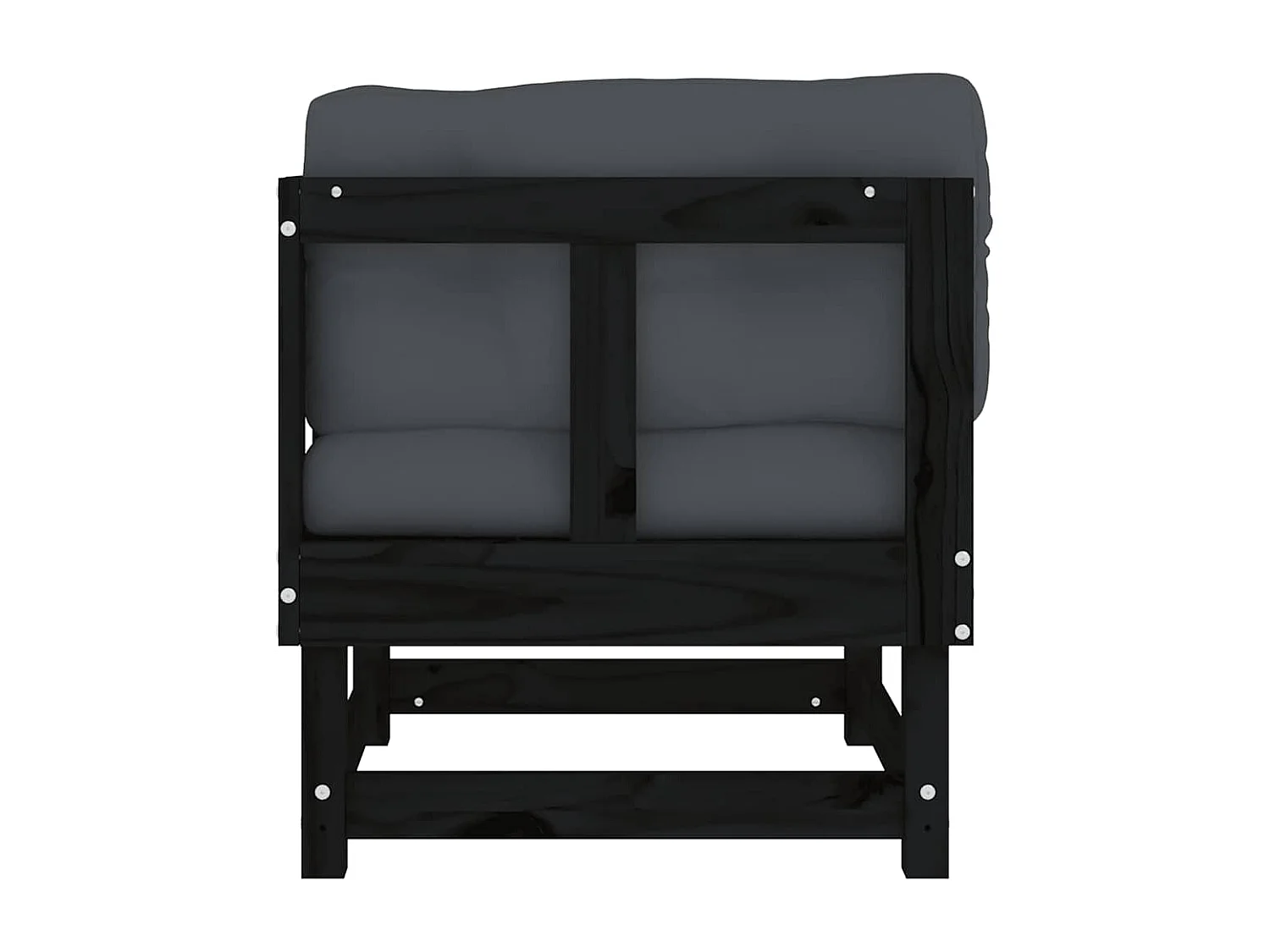 Canapés d'angle avec coussins 2 pcs noir bois de pin massif