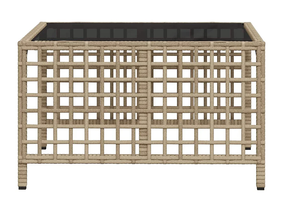 Salon de jardin d'angle avec coussins 3pcs beige résine tressée