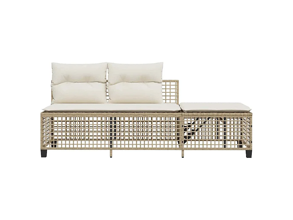 Set Divano ad Angolo 3 pz con Cuscini Beige in Polyrattan