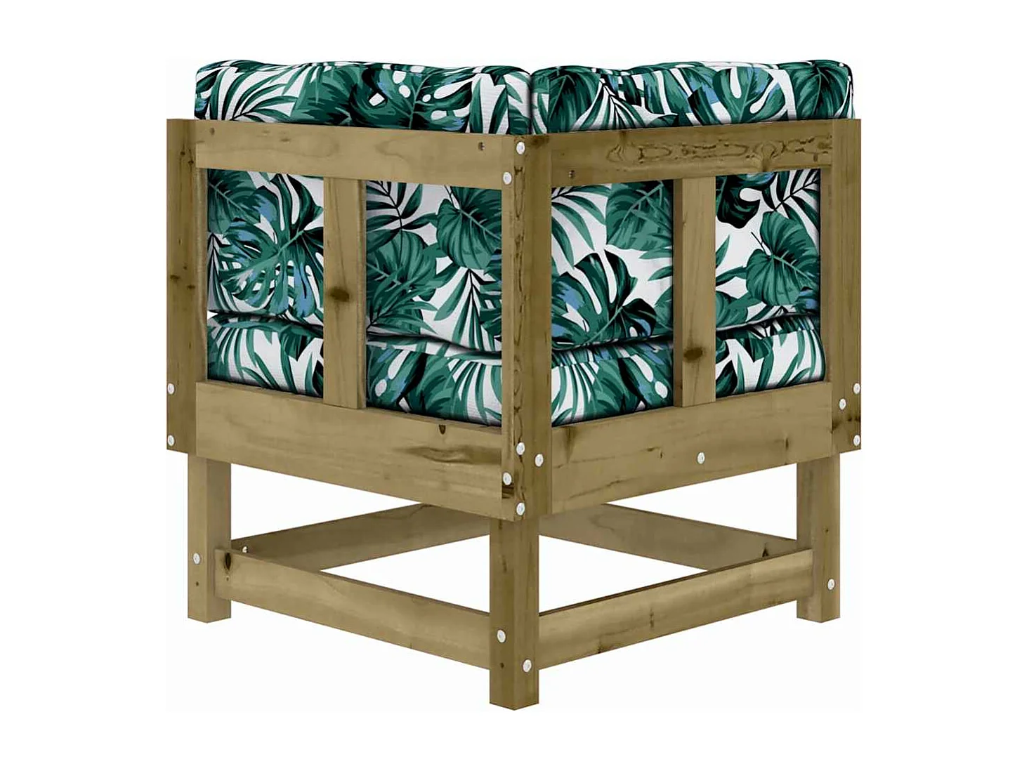 Canapé d'angle avec coussins bois de pin imprégné