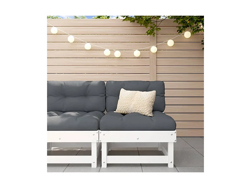 Middenbank met kussens massief grenenhout wit