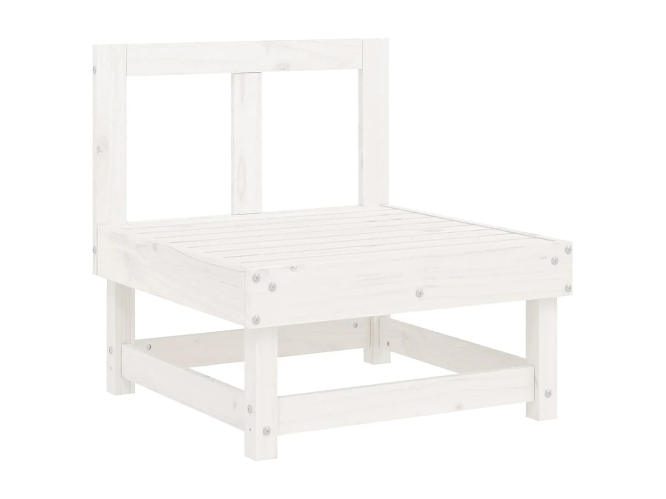 Canapé central avec coussins blanc bois de pin massif