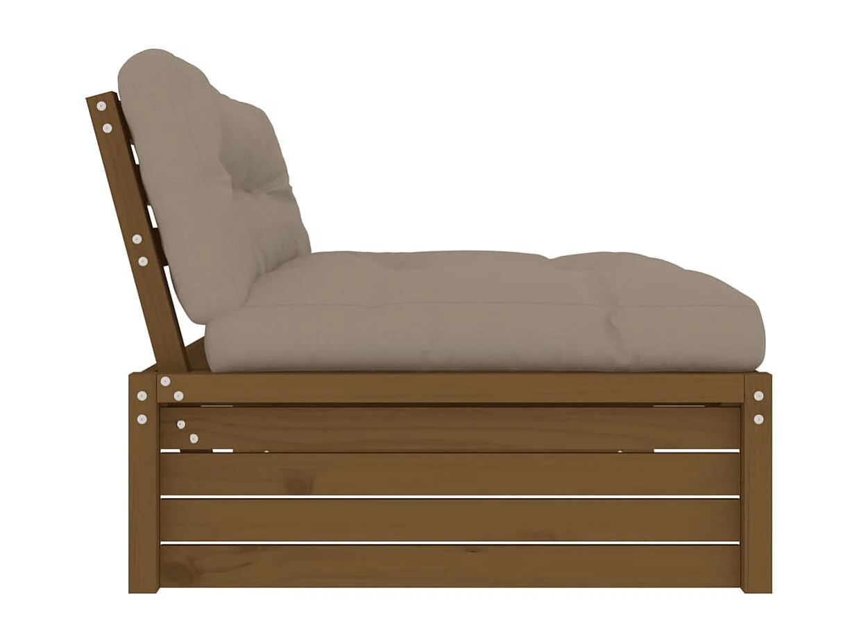 Mittelsofa Honigbraun 120x80 cm Massivholz Kiefer