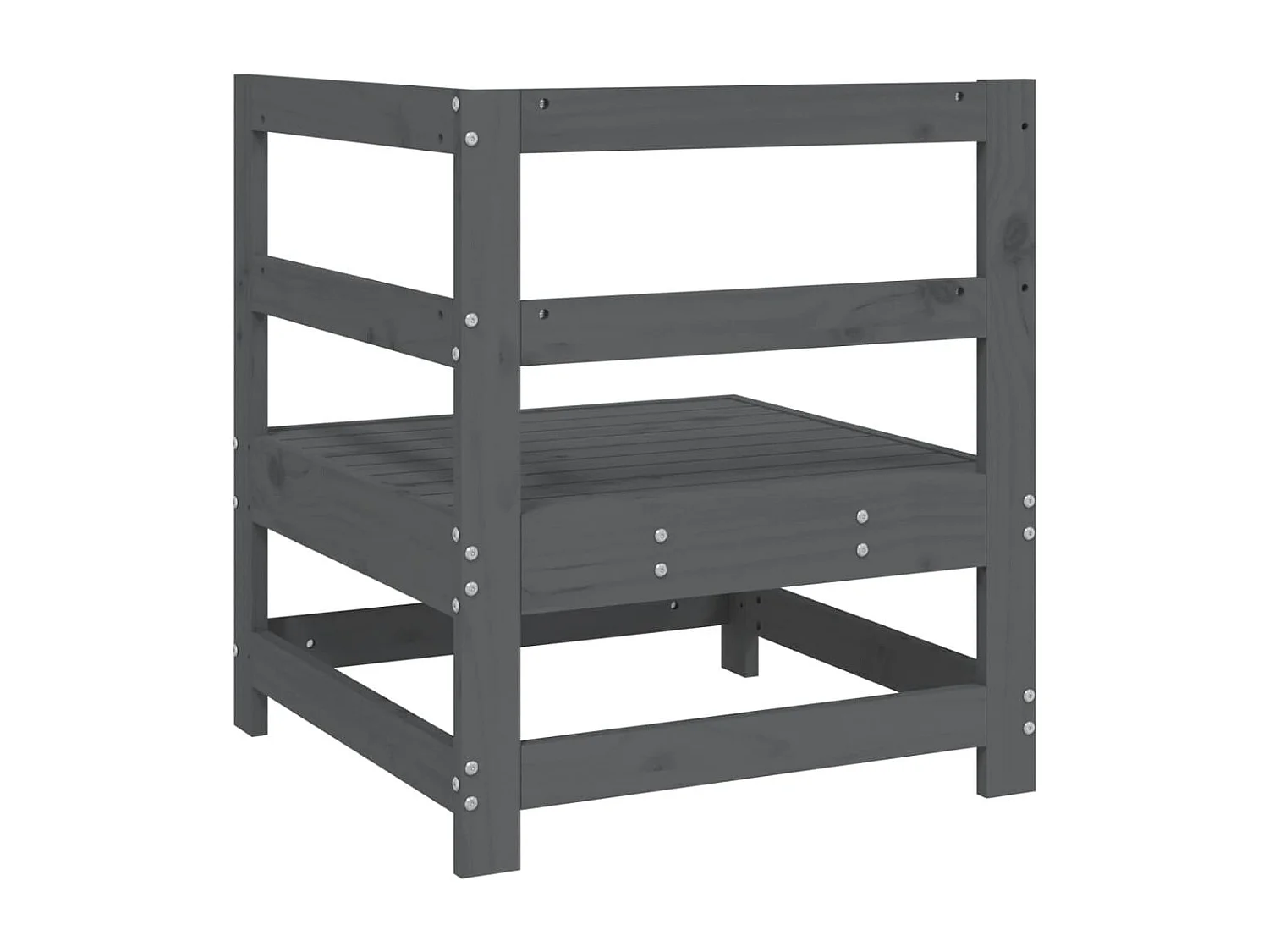 Garten-Ecksofa Grau Massivholz Kiefer