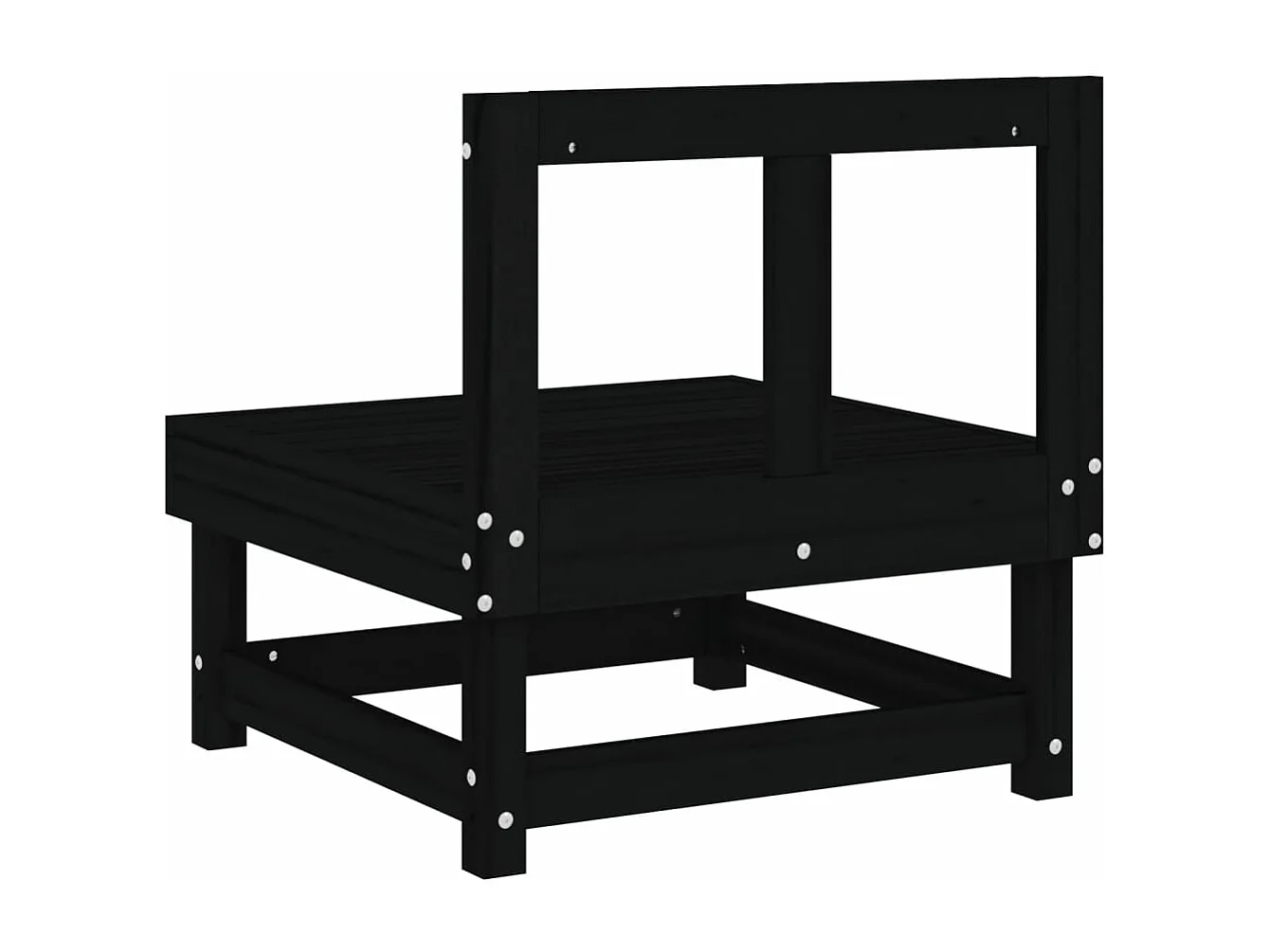 Garten-Mittelsofa Schwarz Massivholz Kiefer