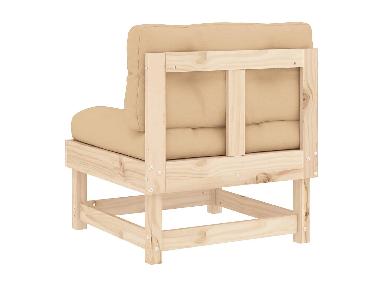 Mittelsofa mit Kissen Massivholz Kiefer