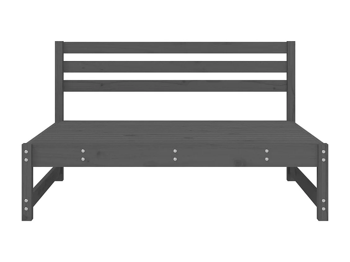 Sofás centrales de jardín 2 uds madera de pino gris 120x80 cm