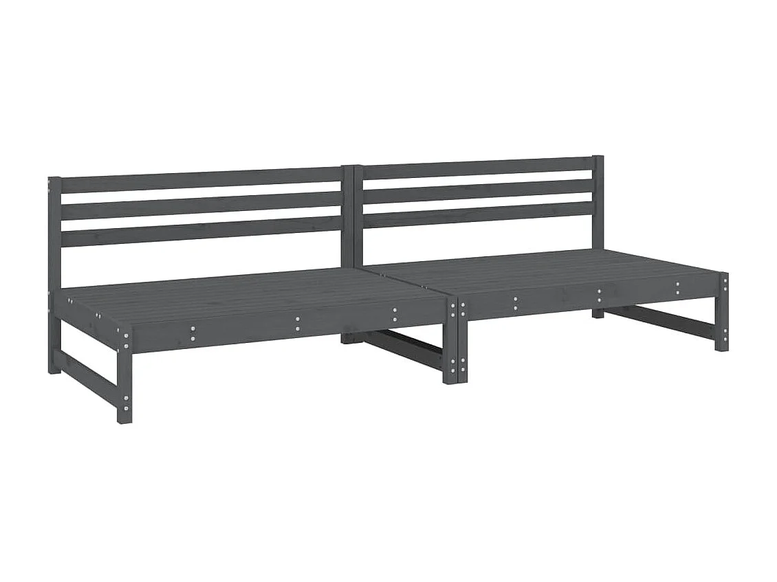 Tuinmiddenbanken 2 st 120x80 cm massief grenenhout grijs