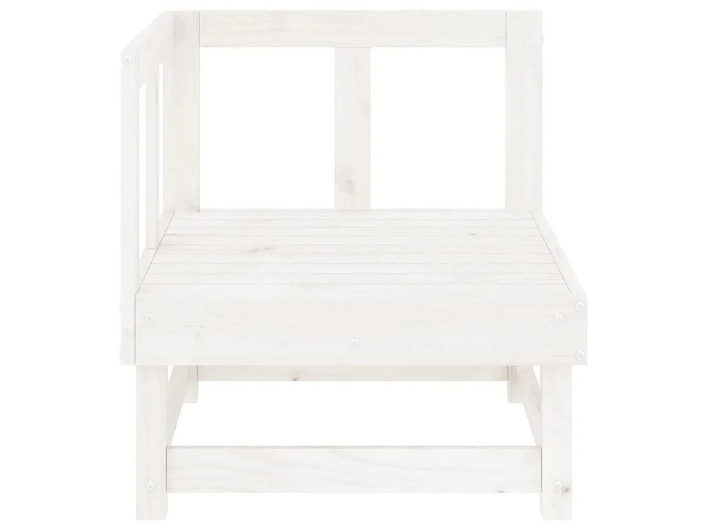 Canapés d'angle de jardin 2 pcs blanc bois de pin massif