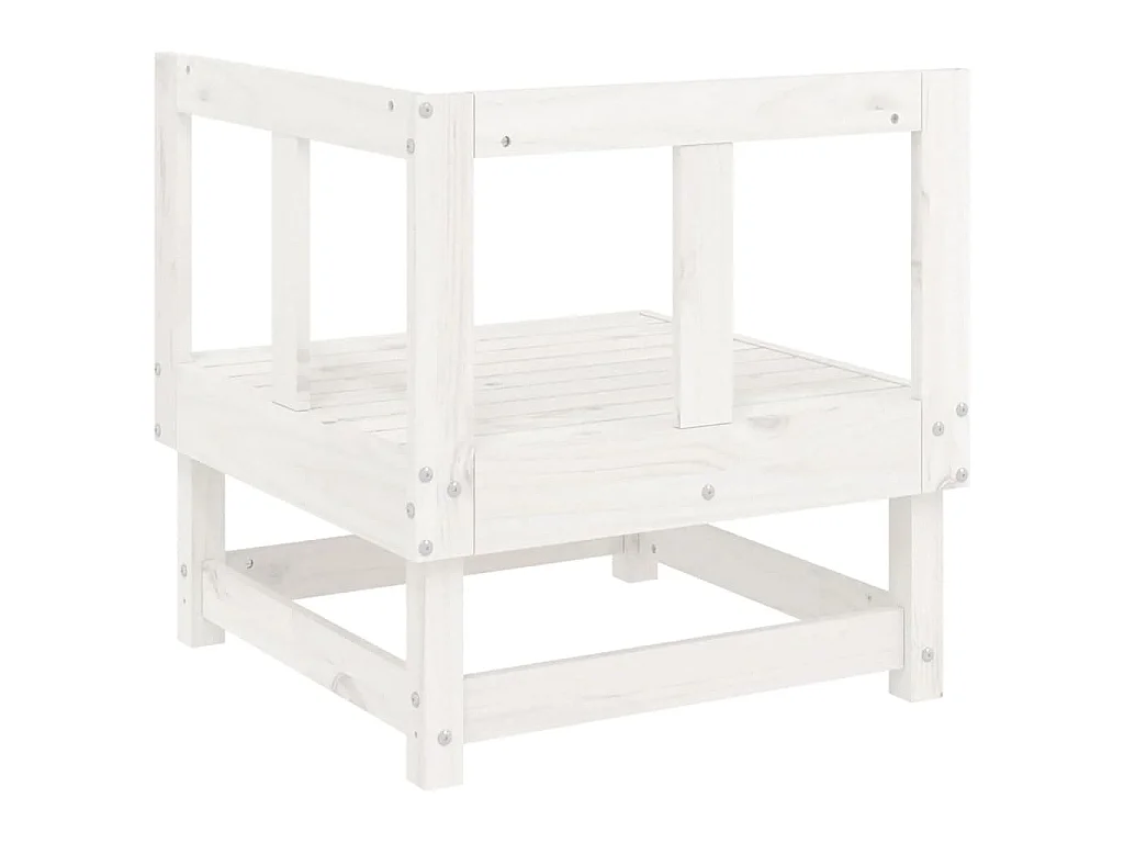 Canapés d'angle de jardin 2 pcs blanc bois de pin massif