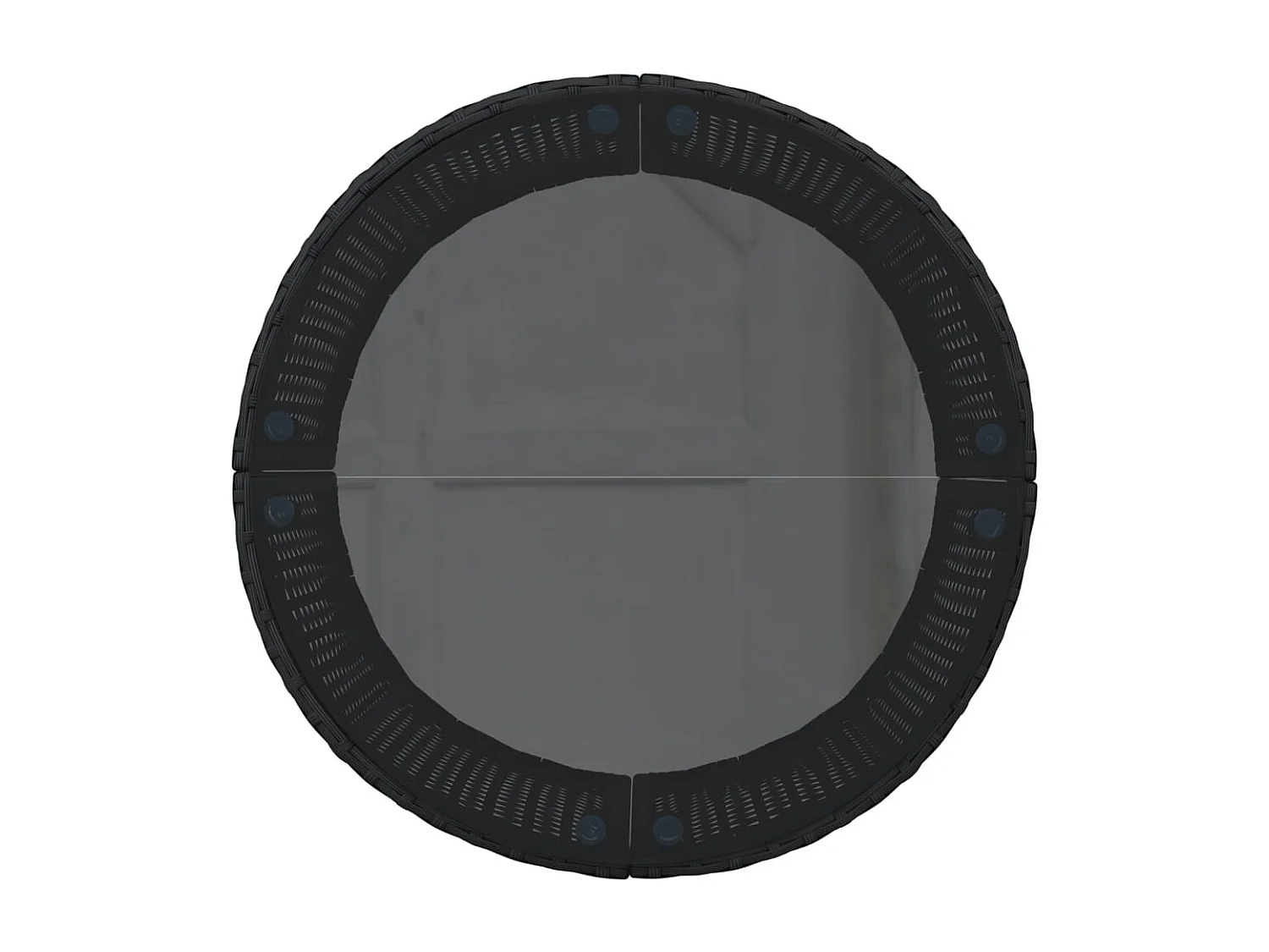 Divano Giardino con Tavolo e Cuscini Circolare Nero Polyrattan
