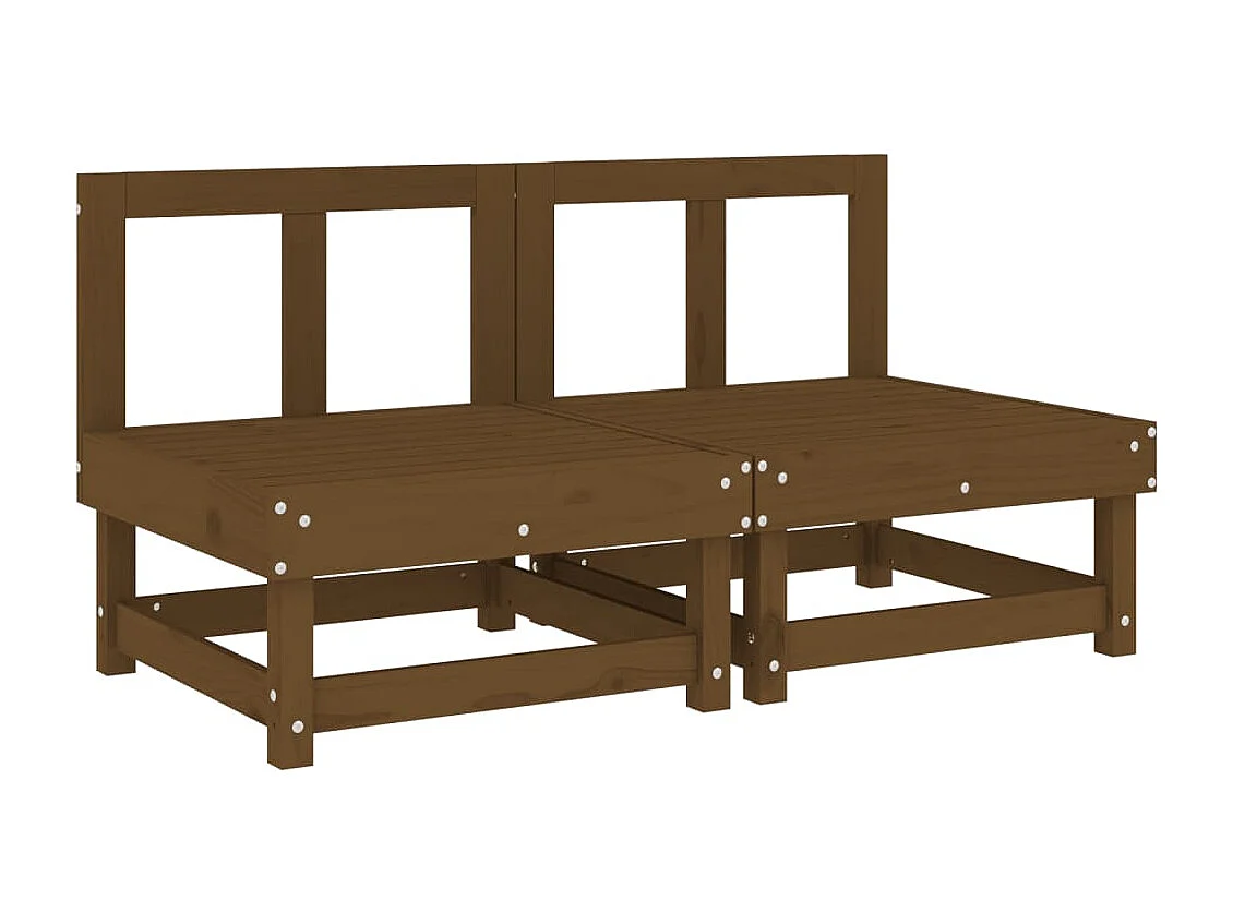 Sofás de centro para jardim 2 pcs pinho maciço castanho-mel