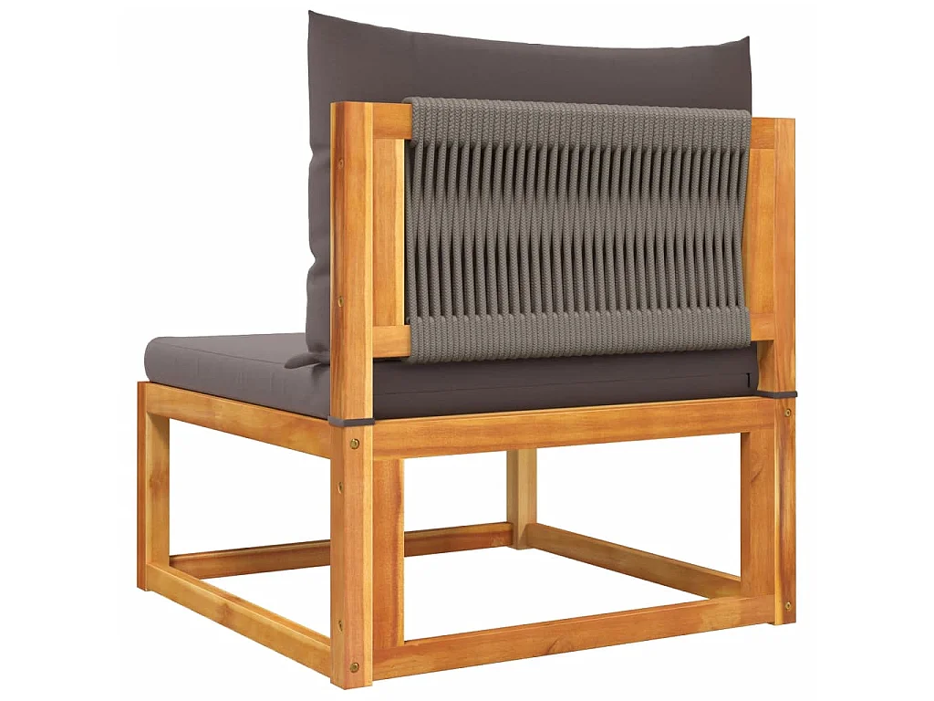 Set di divani da giardino 8 pezzi con cuscini in legno di acacia e corda