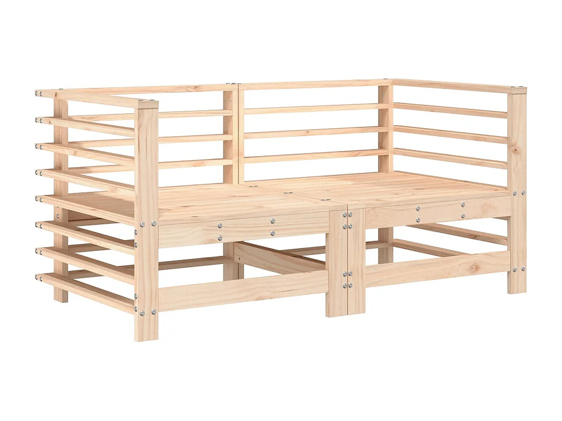 Divani Angolari da Giardino 2 pz in Legno Massello di Pino