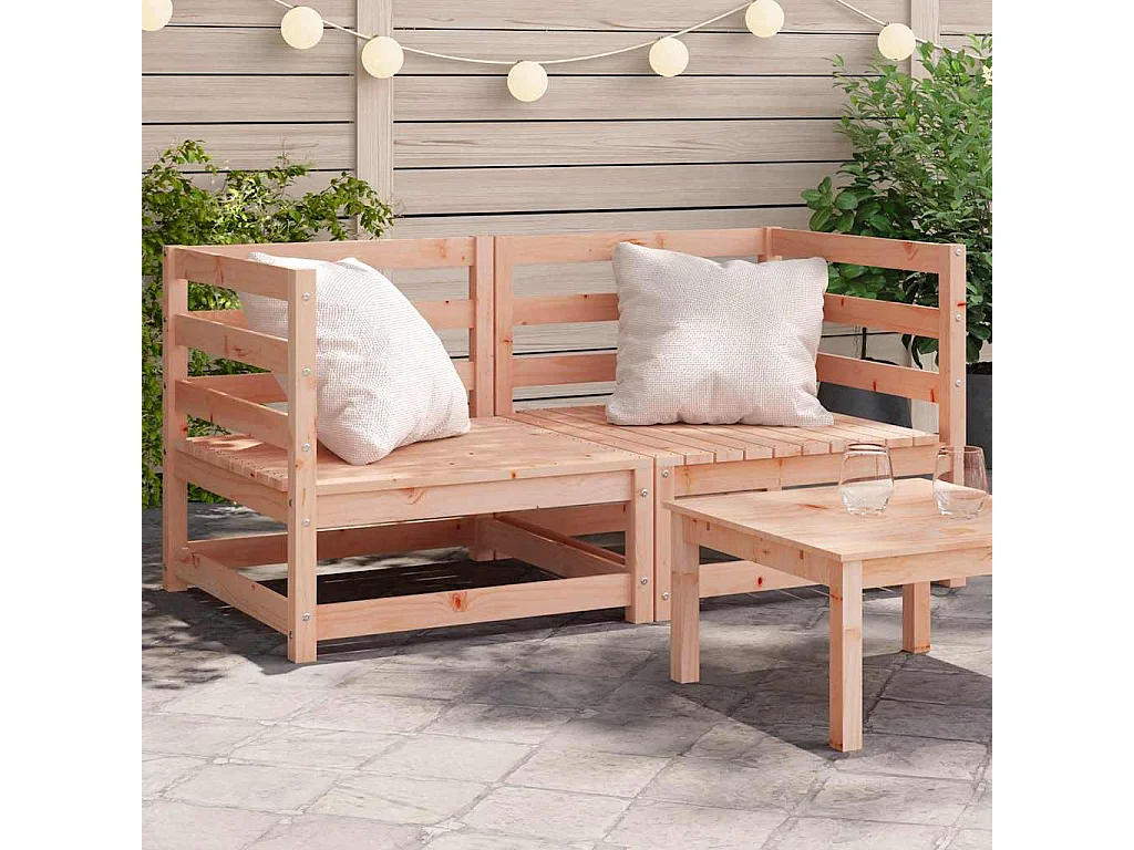 Sofás de canto p/ jardim 2 pcs 70x70x67 cm douglas maciça
