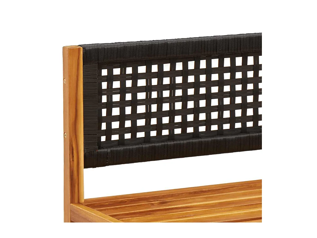 Ensemble de canapés de jardin 3 pièces avec coussins en bois d'acacia et rotin