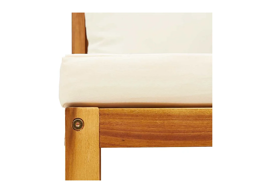 Ensemble de canapés de jardin 3 pièces avec coussins en bois d'acacia et rotin