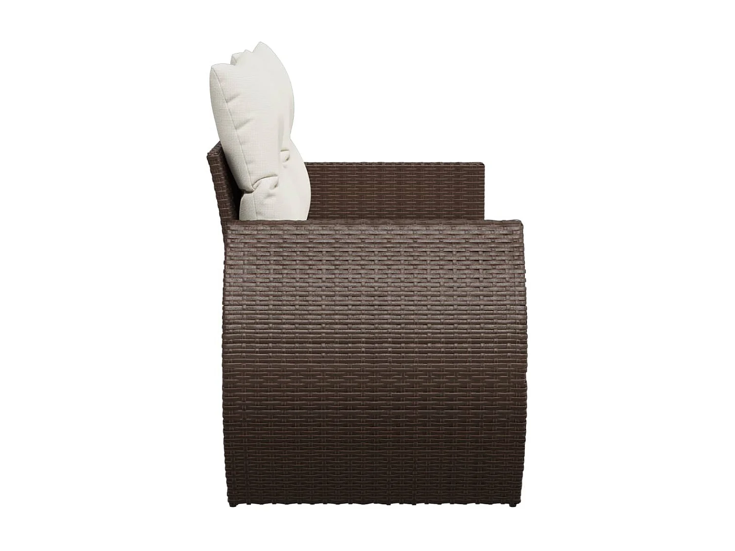 Tuinbank 2-zits met kussens poly rattan bruin