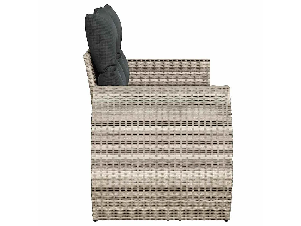 Divano da Giardino con Cuscini 2 Posti Grigio Chiaro Polyrattan