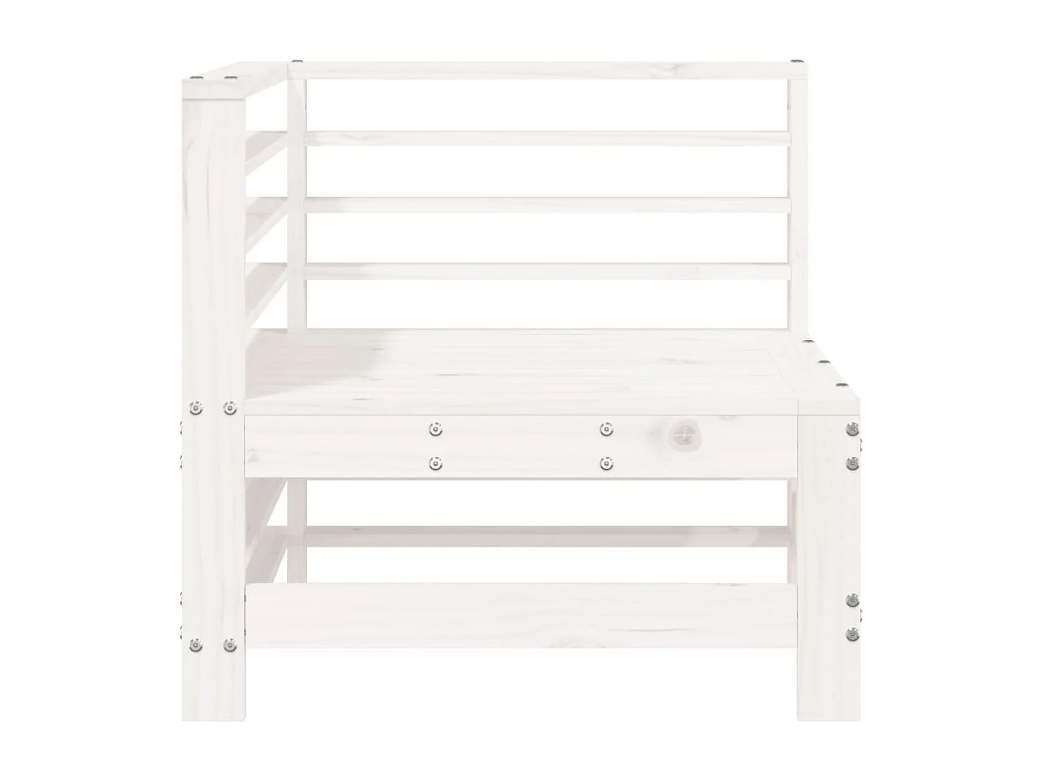 Canapé d'angle de jardin blanc bois de pin massif