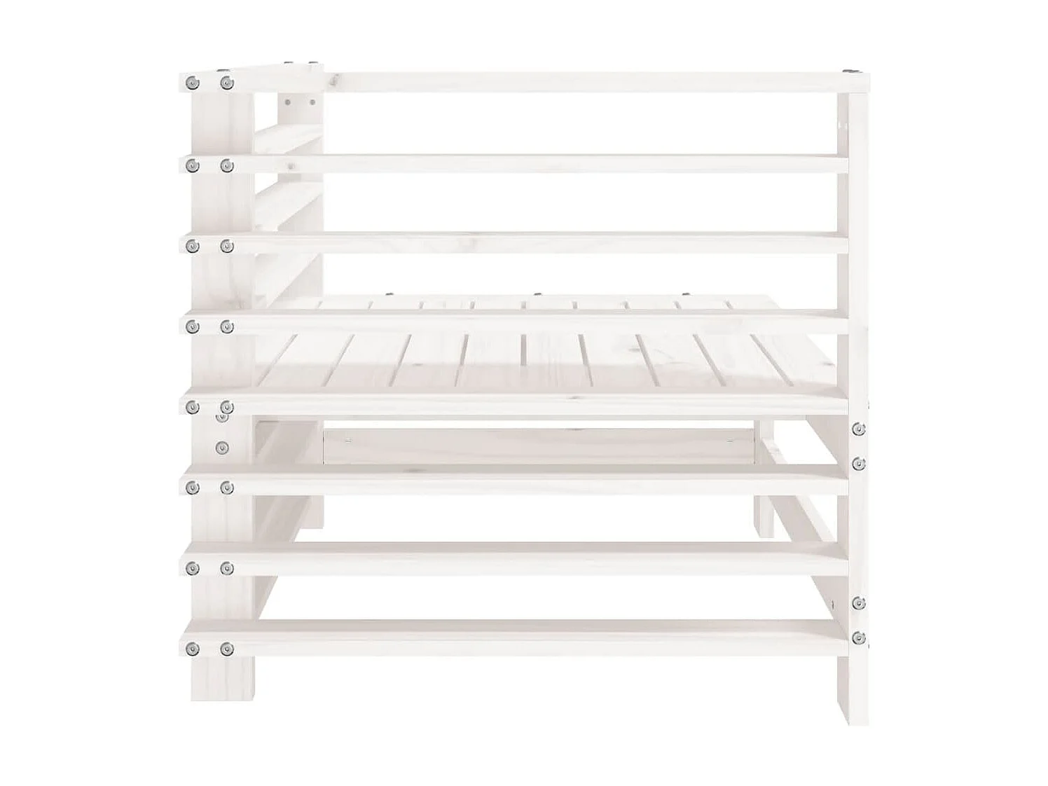 Canapé d'angle de jardin blanc bois de pin massif