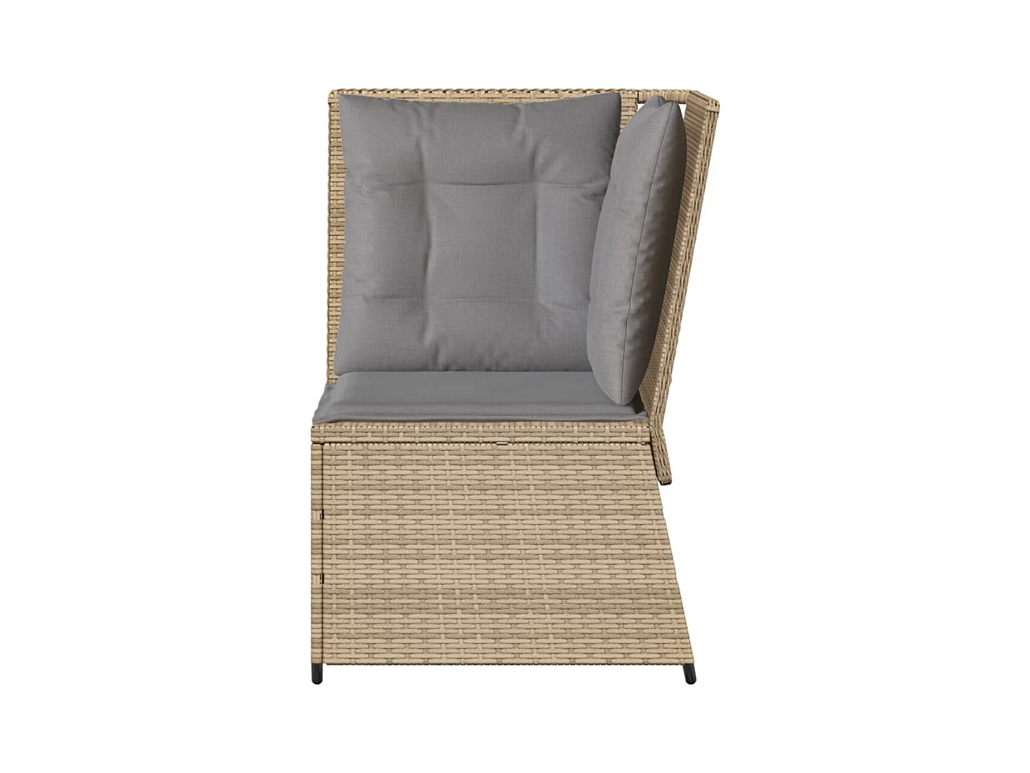 Canapé d'angle de jardin avec coussins beige résine tressée