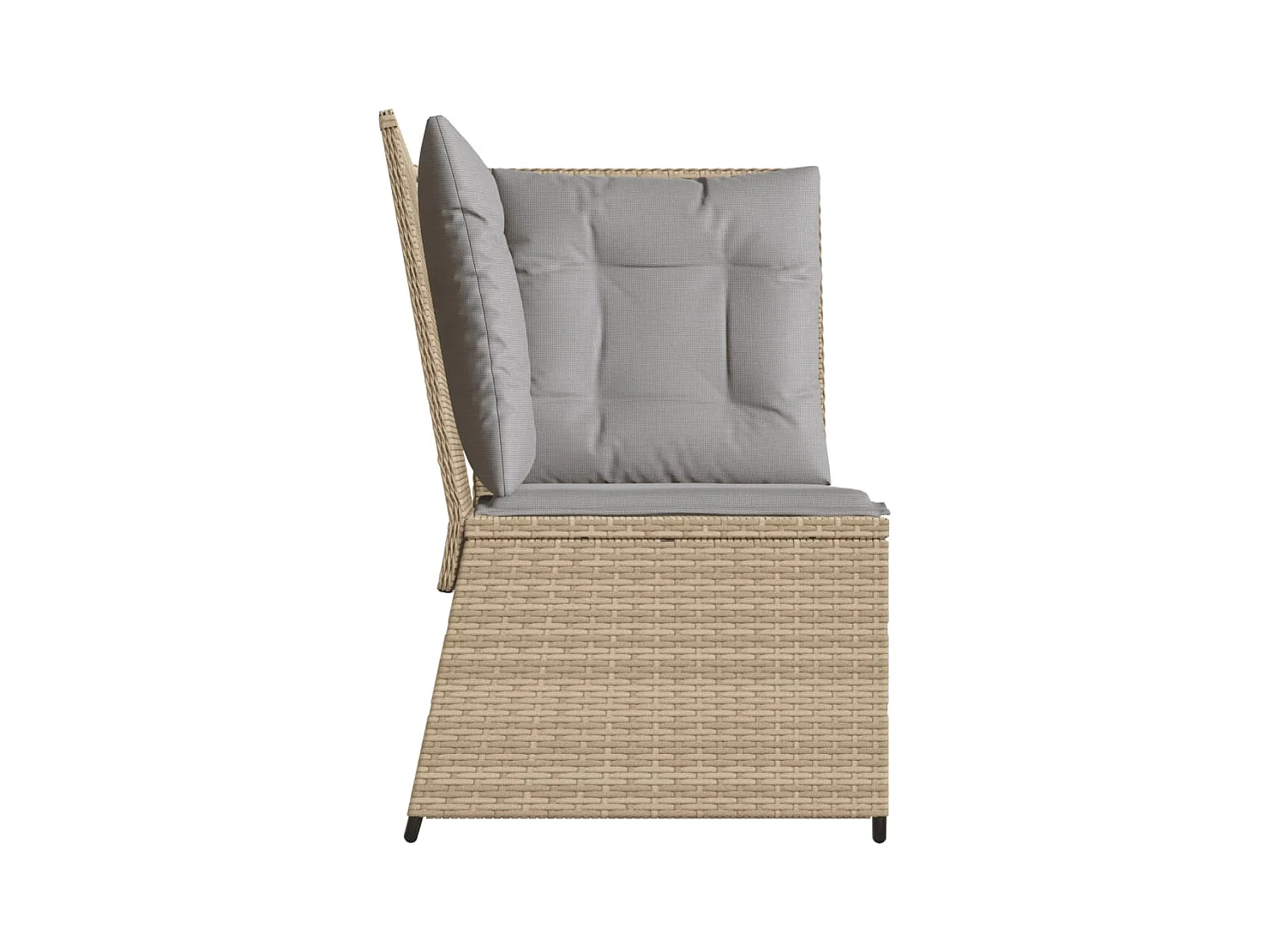 Canapé d'angle de jardin avec coussins beige résine tressée