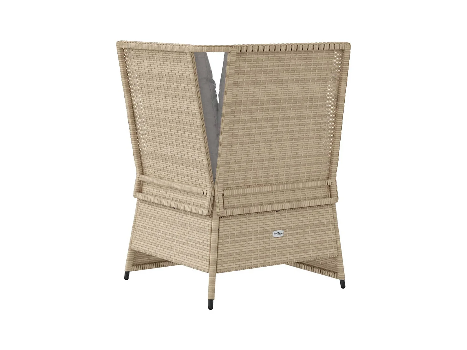 Canapé d'angle de jardin avec coussins beige résine tressée