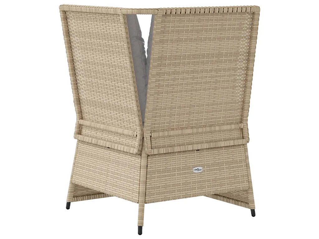 Canapé d'angle de jardin avec coussins beige résine tressée