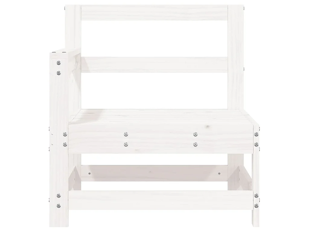 Divani Angolari da Giardino 2 pz Bianchi Legno Massello di Pino