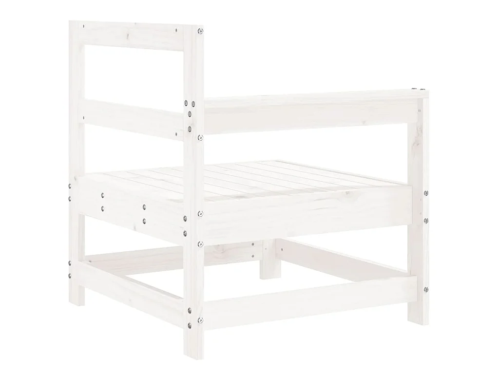 Divani Angolari da Giardino 2 pz Bianchi Legno Massello di Pino