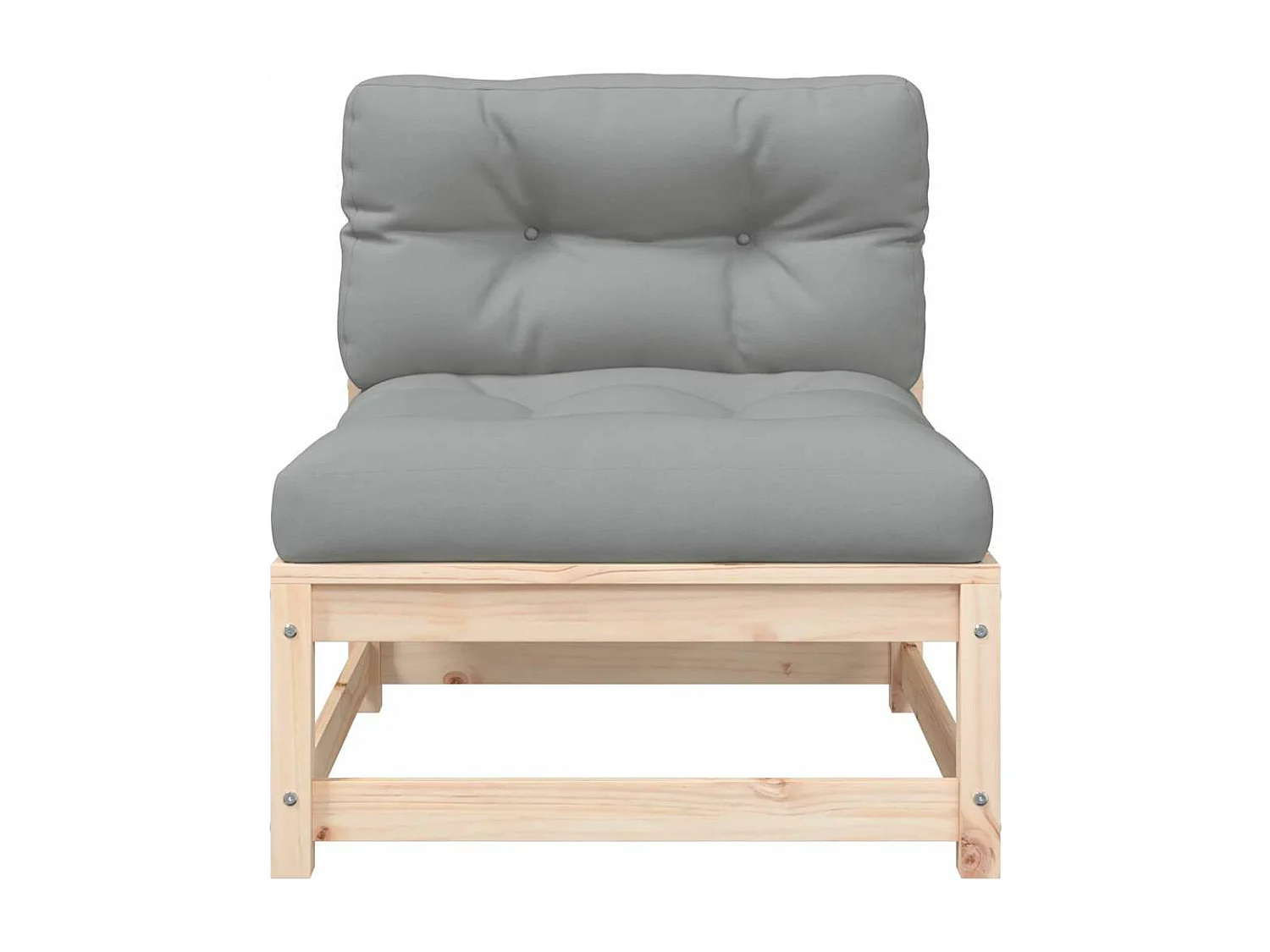 Gartensofas ohne Armlehnen mit Kissen 2 Stk. Massivholz Kiefer