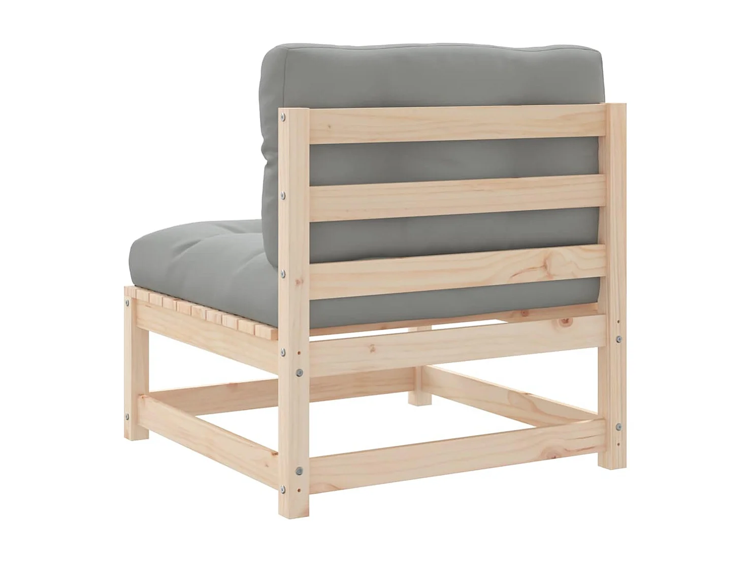 Gartensofas ohne Armlehnen mit Kissen 2 Stk. Massivholz Kiefer