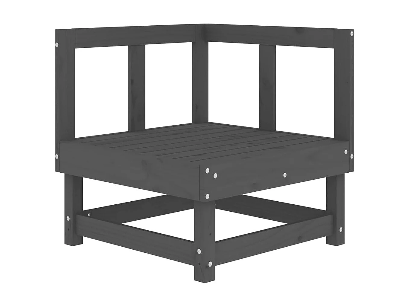 Ecksofa mit Kissen Grau Massivholz Kiefer